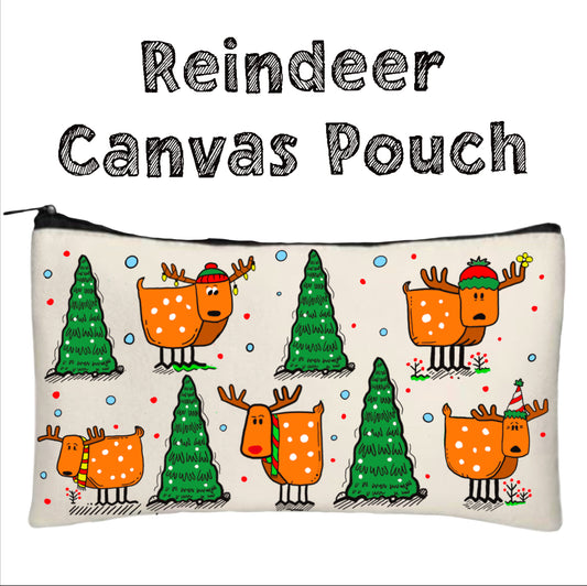 Canvas Pouch Reindeer